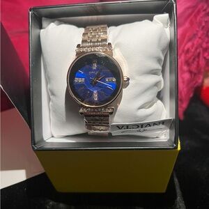 Invicta Gold Watch with Vibrant Blue Face